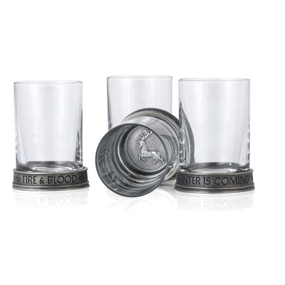 House Sigils Shot Glass Quartet - Game of Thrones Collectible Gift side show collectibles figurines statues