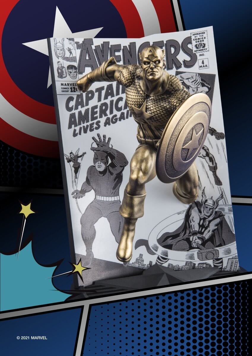 Gold Captain America The Avengers #4 Limited Edition Figurine - Marvel Statue side show collectibles figurines statues